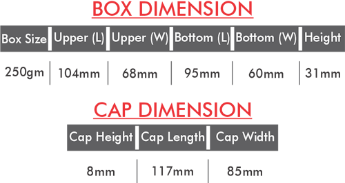 250 GM Rectangle Dimensions