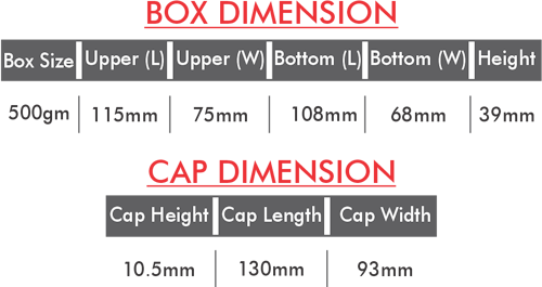 500 GM Rectangle Dimensions